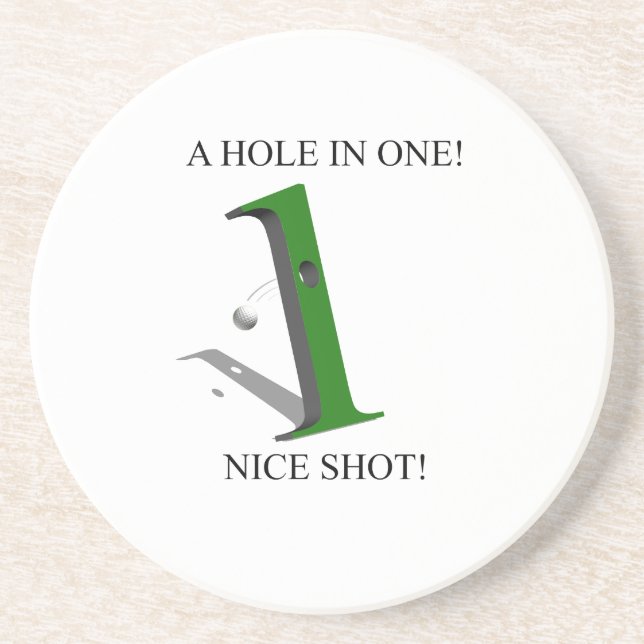 Ein Loch in einem Golfball Untersetzer (Vorne)