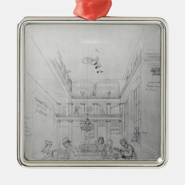 Ein London-Alkohol-Geschäft, 1839 Ornament Aus Metall (Vorne)