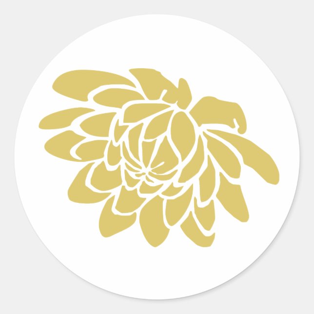 Ein Lotus-Blume-Aufkleber (gelb) Runder Aufkleber (Vorderseite)