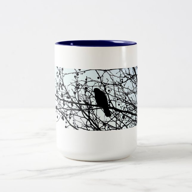 ein Love.story: KRÄHEN Zweifarbige Tasse (Mittel)