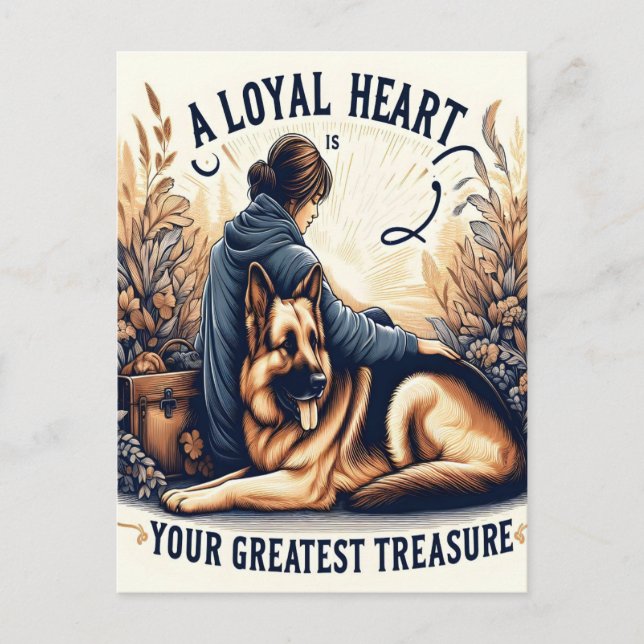 Ein loyales Herz und ein treuer Freund Postkarte (Vorderseite)
