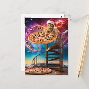 Ein lustiger surrealer Weihnachtsmann-Hut Weihnach Postkarte