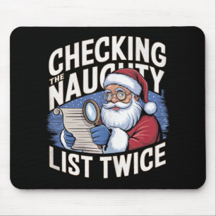 Ein lustiger Weihnachtsmann, der zweimal die unhei Mousepad