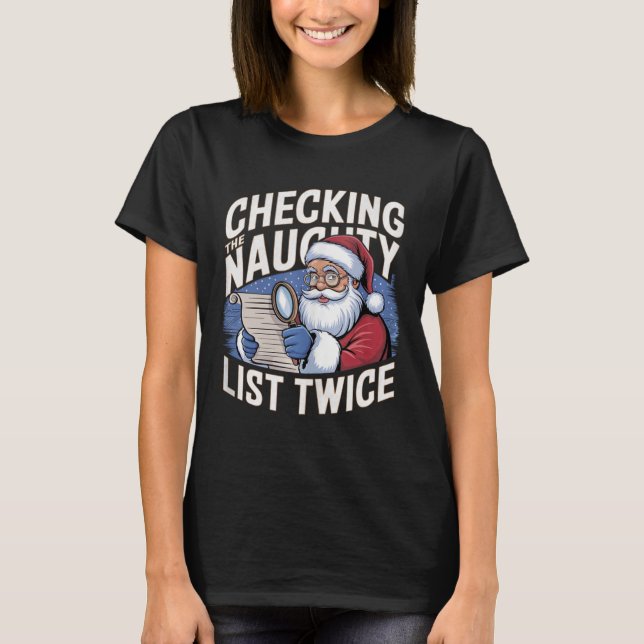 Ein lustiger Weihnachtsmann, der zweimal die unhei T-Shirt (Vorderseite)