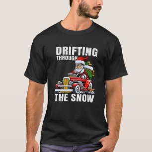 Ein lustiges Auto, das den Weihnachtsmann als trei T-Shirt