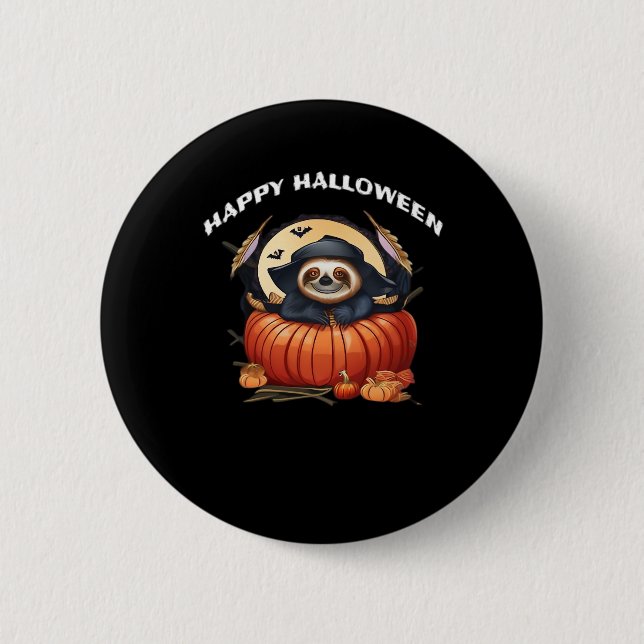Ein lustiges Faultier, das Halloween Essential T-S Button (Vorderseite)
