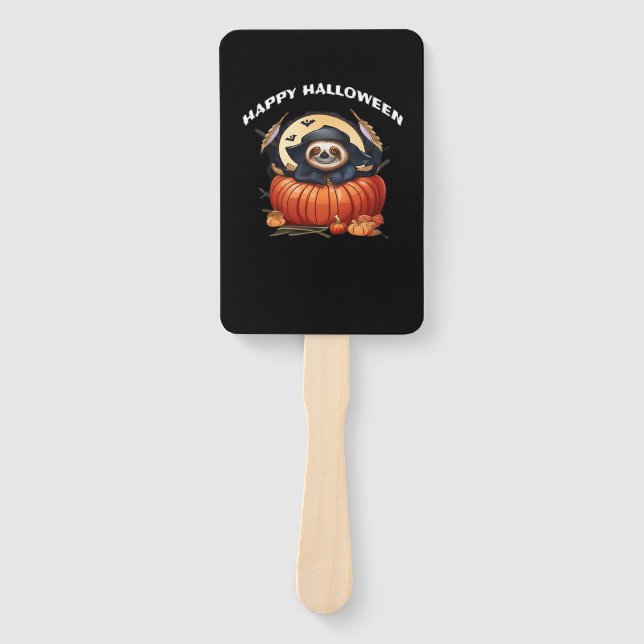 Ein lustiges Faultier, das Halloween Essential T-S Fächer (Vorderseite)
