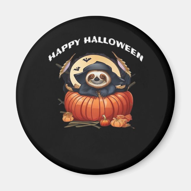 Ein lustiges Faultier, das Halloween Essential T-S Magnet (Vorne)