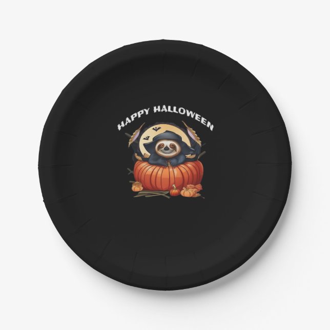 Ein lustiges Faultier, das Halloween Essential T-S Pappteller (Vorderseite)