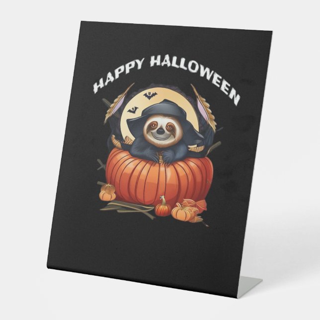 Ein lustiges Faultier, das Halloween Essential T-S Sockelschild (Vorderseite)