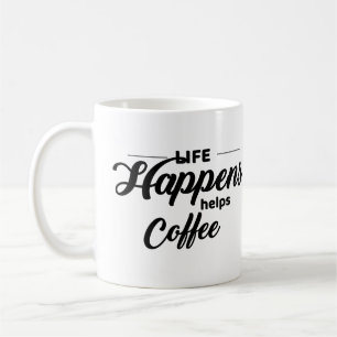 Ein lustiges Kaffeekonzept, das Leben, Kaffeehilfe Kaffeetasse