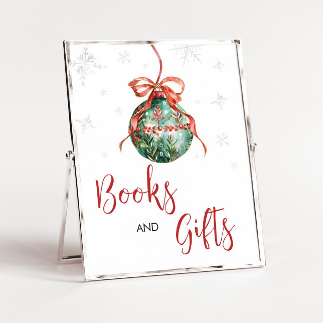 Ein lustiges kleines Weihnachtsbuch und Geschenke Poster (Merry Little Christmas Ornaments Baby Shower Books and Gifts Sign)