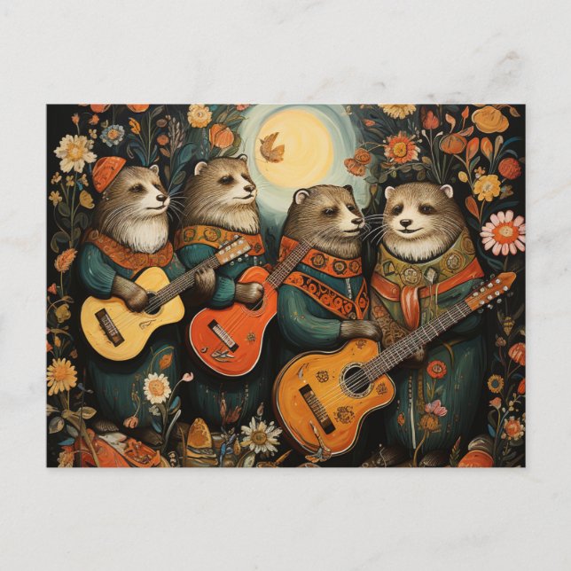 Ein lustiges niedliches Quartett bewundernswerter  Postkarte (Vorderseite)