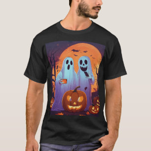 Ein lustiges Paar Geist, das sich selfie umgibt T-Shirt