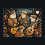 Ein lustiges Quartett bezaubernder Otter-Musiker Postkarte<br><div class="desc">Ein Quartett bewundernswerter Otter Musiker AI generiert Kunst</div>