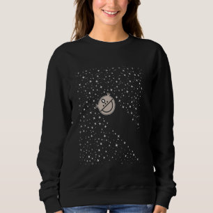 Ein lustiges Robotervakuum reinigt die Sterne auf Sweatshirt