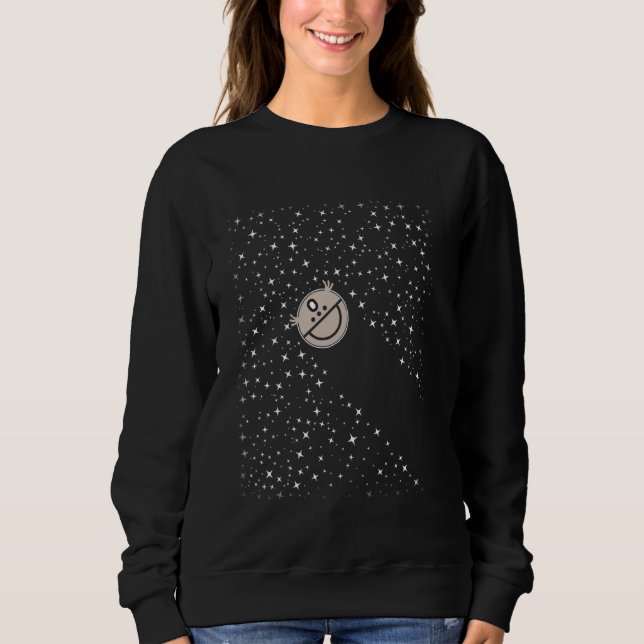 Ein lustiges Robotervakuum reinigt die Sterne auf  Sweatshirt (Vorderseite)