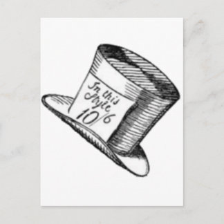 Ein Mad Hatter Hat Postkarte