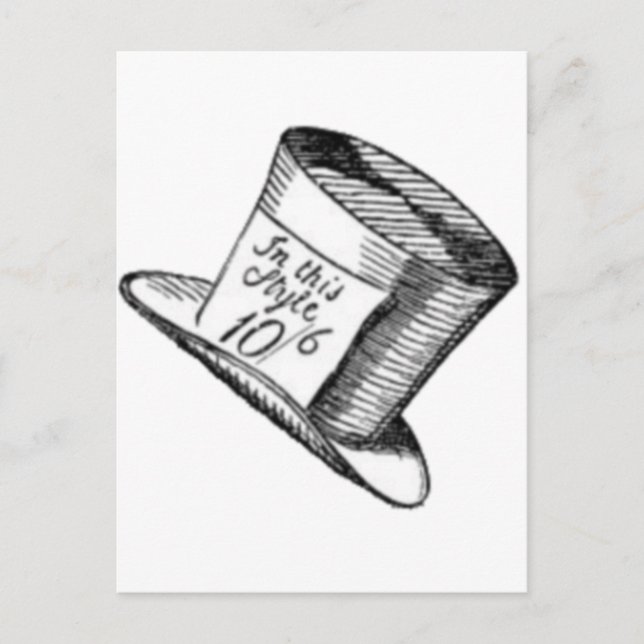 Ein Mad Hatter Hat Postkarte (Vorderseite)