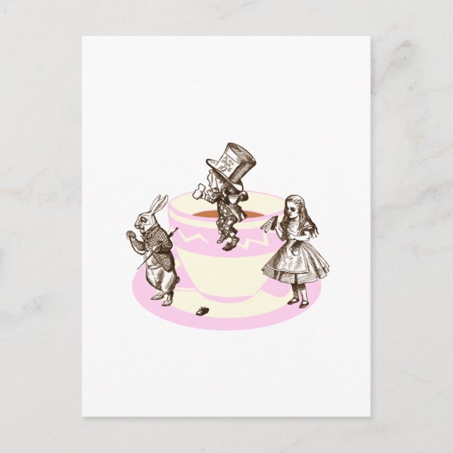 Ein Mad Tee-Party Einladungspostkarte (Vorderseite)