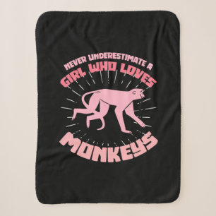 Ein Mädchen, das Affen Liebe Sherpadecke