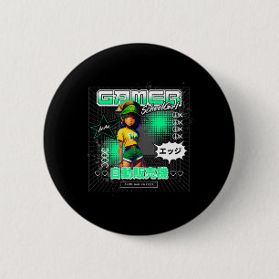 Ein Mädchen, das Anime-Game-Schulmädel liebt Button