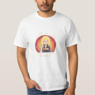 Ein Mädchen, das Anime und Ramen Lieben T-Shirt