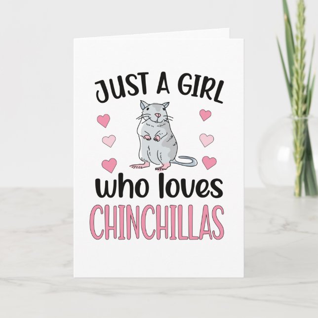 Ein Mädchen, das Chinchillas Mama Chinchilla Eigen Karte (Vorderseite)