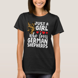 Ein Mädchen, das Deutsche Schäferhunde liebt Deuts T-Shirt