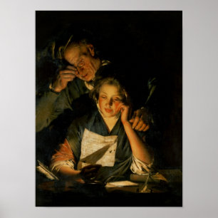 Ein Mädchen, das einen Brief liest Poster