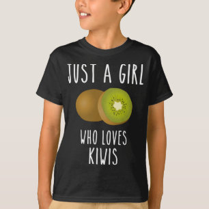 Ein Mädchen, das Kiwi Obst Kiwi Obst sommerliche F T-Shirt