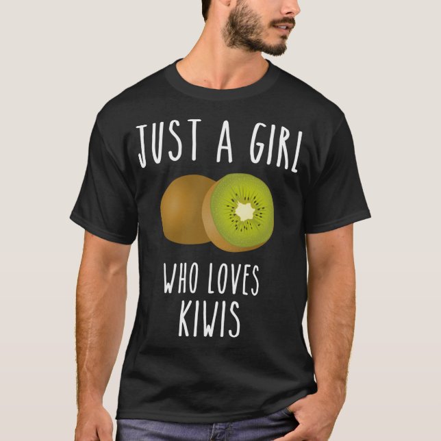 Ein Mädchen, das Kiwi Obst Kiwi Obst sommerliche F T-Shirt (Vorderseite)