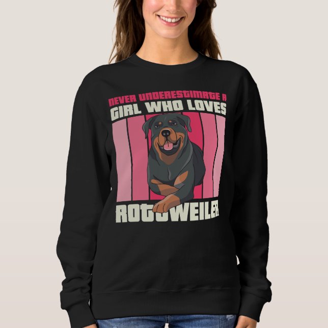 Ein Mädchen, das Rottweilers Liebe Sweatshirt (Vorderseite)