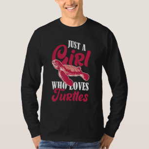 Ein Mädchen, das Schildkröten-Liebe-Tortoise-Tier T-Shirt
