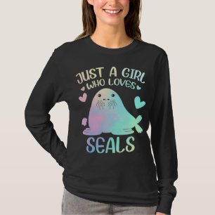 Ein Mädchen, das Siegel Liebe T-Shirt