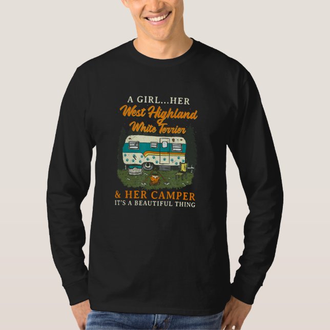 Ein Mädchen ihr West-Hochland Weiße Terrier und ih T-Shirt (Vorderseite)