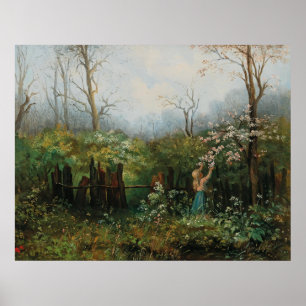 Ein Mädchen im Garten - Olga Wisinger-Florian Poster