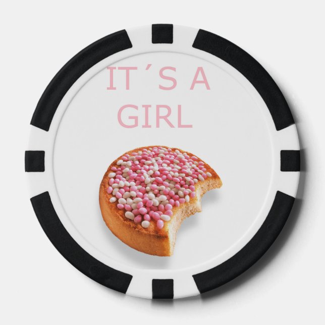 ein Mädchen ist geboren Pokerchips (Vorderseite)