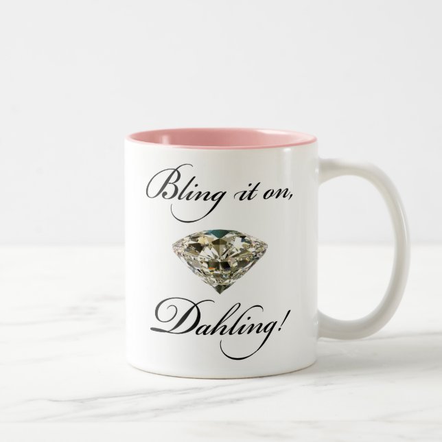 Ein Mädchen kann nie zu viel sparkle haben! Zweifarbige Tasse (Rechts)