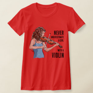 Ein Mädchen mit einem Violin-T-Shirt T-Shirt