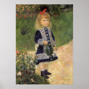 Ein Mädchen mit Gießkanne von Pierre Renoir Poster