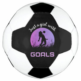 Ein Mädchen mit Toren schöner Fußball