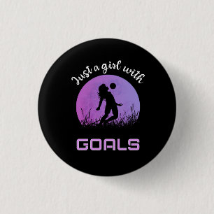 Ein Mädchen mit Zielen, schönes Fußballspiel Button