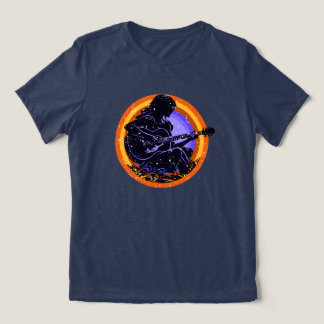Ein Mädchen spielt Gitarre Silhouette T-Shirt Tri-Blend Shirt