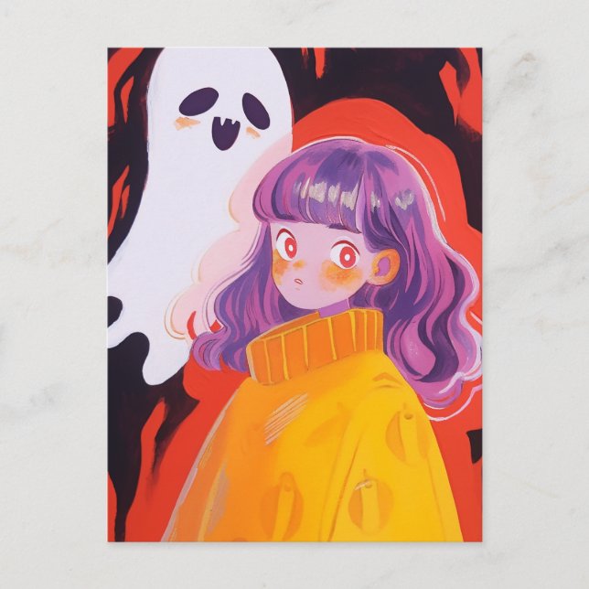 Ein Mädchen und ein Geist Postkarte (Vorderseite)