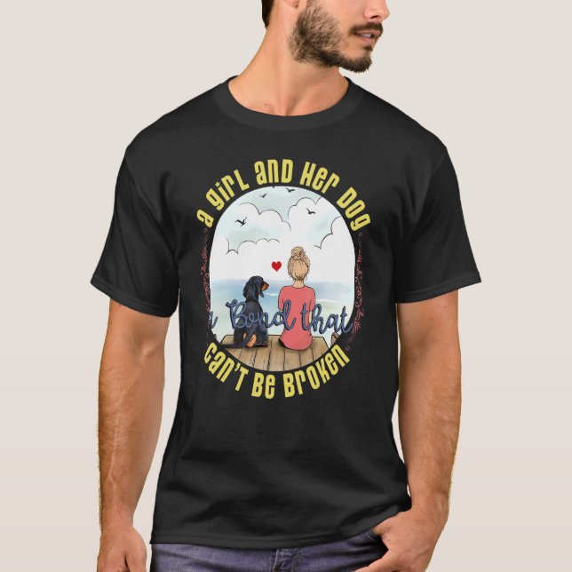 Ein Mädchen und ihr Hund eine Anleihe, die nicht z T-Shirt (Vorderseite)