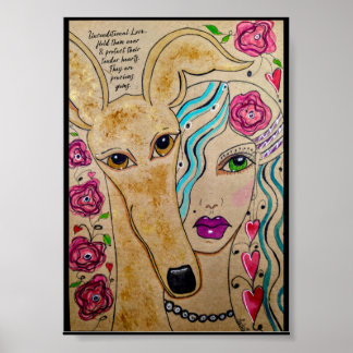 Ein Mädchen und ihr Hund Poster