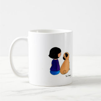 Ein Mädchen und ihr Mops Kaffeetasse