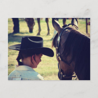 Ein Mädchen und ihr Pferd Postkarte