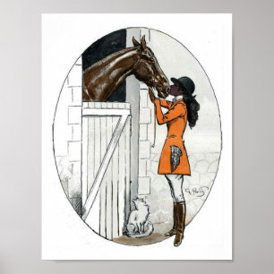 Ein Mädchen und ihr Pferdeafrikaner Poster
